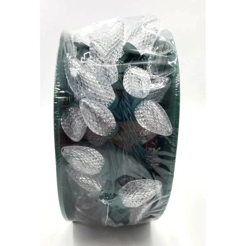 GE StayBright 75 Count 37 Feet Warm White C9 LED Christmas Lights Green Wire